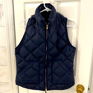 Navy blue J Crew Quilted Vest